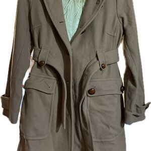 J. Crew Tan Trench Coat with Button Accents